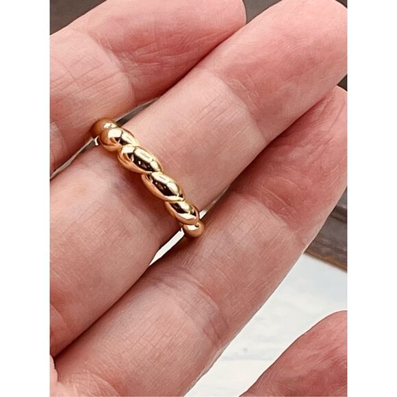 Twisted rope look 14K GP sterling silver ring. New. - Picture 7 of 8